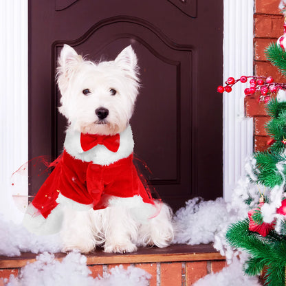 Kerstkostuum voor Honden 🎅 – Schattige Santa Outfit met strik